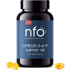 NFO Omega 3 6 9 Salmon Oil baksida näringsfakta