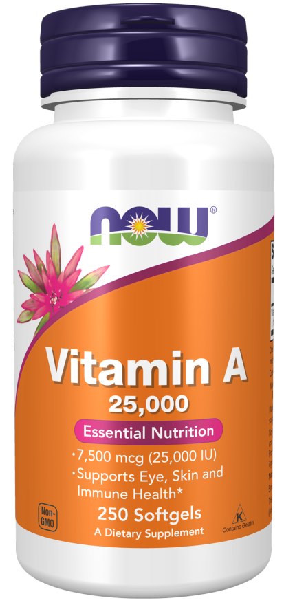 Now Foods Vitamin A 25,000IU framsida