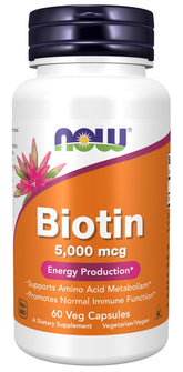 Now Foods - Biotin 5000mcg - 60 Vcaps