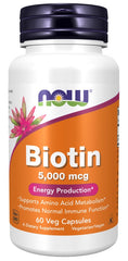Now Foods - Biotin 5000mcg - 60 Vcaps