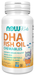 NOW Foods - DHA Børn Fiskerolie Gummier 100mg - 60 Bløde Kapsler