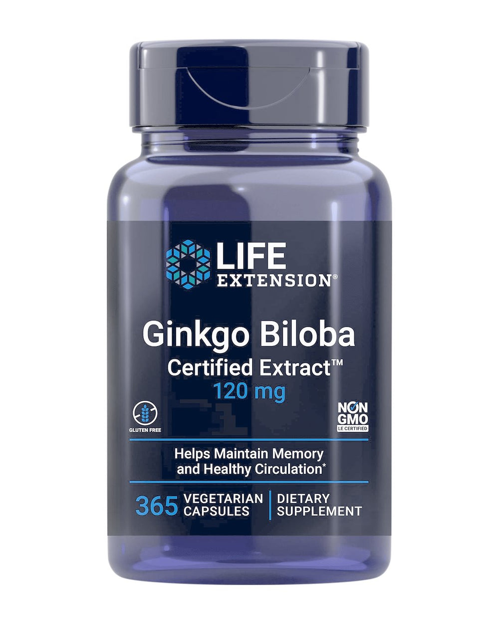 Ginkgo Biloba Certified Extract 365 kapslar framsida