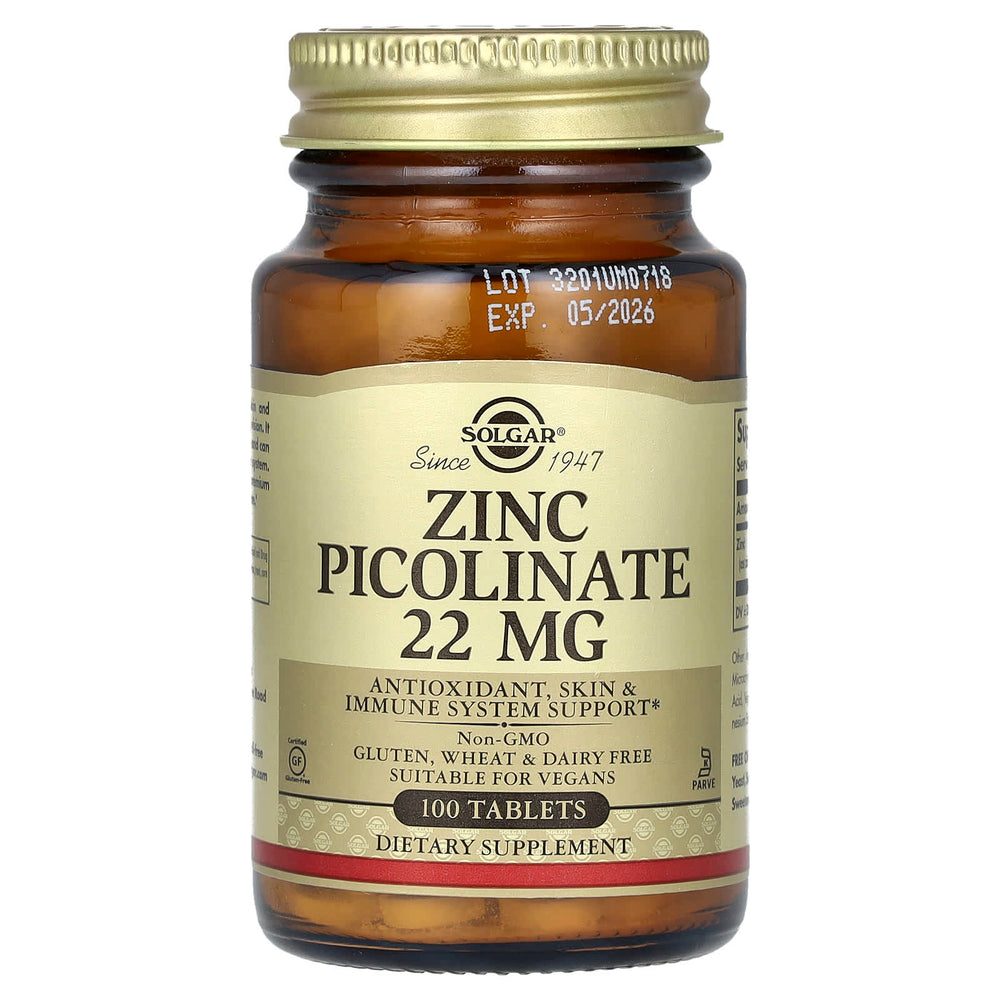 Solgar Zinc Picolinate 100 tabs framsida