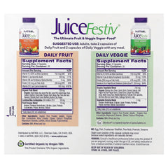 Natrol JuiceFestiv ingredienslista etikett