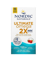 Nordic Naturals - Ultimate Omega 2X Mini, 1120mg Mansikka - 60 Mini Kapselia