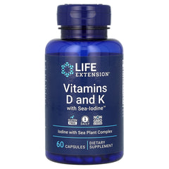 Life Extension Vitamins D And K With Sea-Iodine ingredienser-etikett