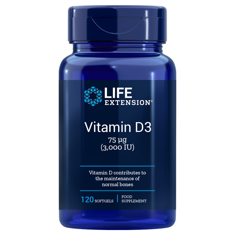 Vitamin D3 3000IU – 120 kapslar framsida