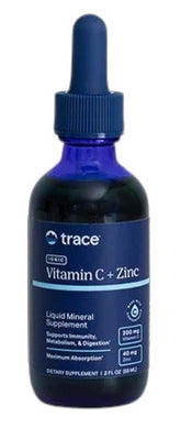 Trace Minerals Vitamin C + Ionic Zinc flaska framsida