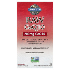 Garden of Life RAW CoQ10 baksida näringsfakta
