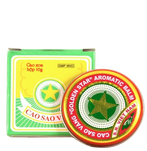 Golden Star Aromatic Balm baksida med ingredienser