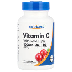 Nutricost Vitamin C with Rose Hips Caps baksida