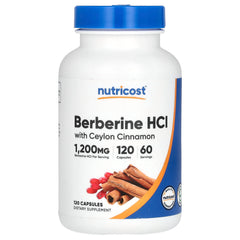 Nutricost - Berberine HCL With Ceylon Cinnamon - 120 Caps