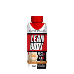 Labrada Lean Body Ready-to-Drink Protein Shake in Salted Caramel flavor, 20g protein, 0g sugar, portable protein snack.