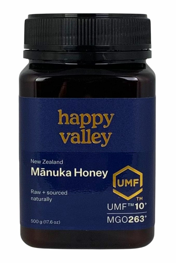 Happy Valley Mānuka Honey UMF 10+ 500g framsida