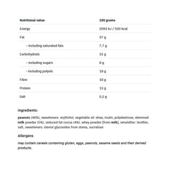 Allnutrition Delicious Cream baksida näringsfakta