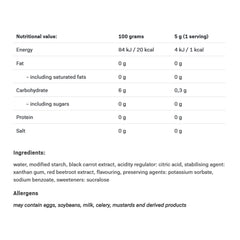 Allnutrition Cherry Sauce baksida näringsfakta