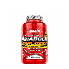 Amix Anabolic Explosion Complex bottle with 200 capsules for muscle growth and recovery.