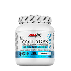 Amix Marine Collagen Drink with Peptan for hair, skin, nails, and cartilage support in 300g container.