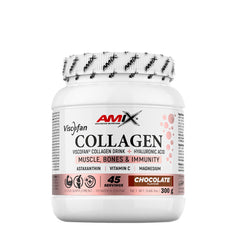 Amix Viscofan Collagen Drink in chocolate flavor, supports muscle, bones, and immunity with 45 servings.