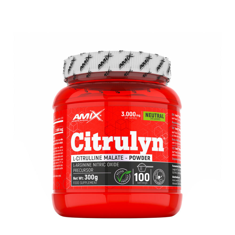 Amix Citrulyn Powder container, 300g, L-Citrulline Malate for enhanced endurance and recovery.