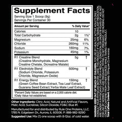 Charged Creatine Blue Raspberry Lemonade baksida