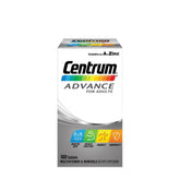 Centrum Advance multivitamin box for adults, 100 tablets, supports energy, immunity, and healthy skin.