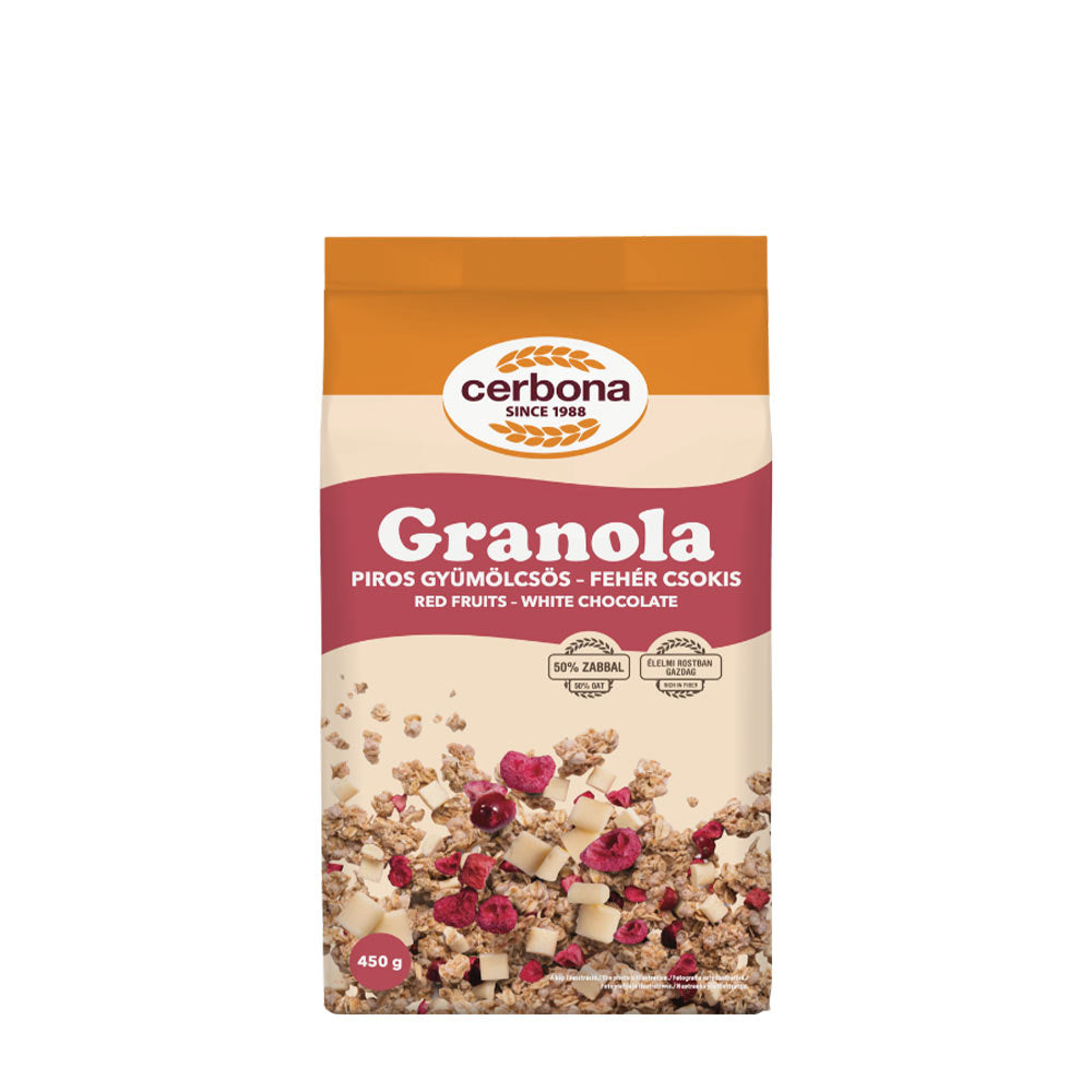 Cerbona - Red Fruit And White Chocolate Granola - 450 g