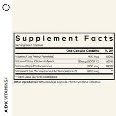 Codeage - A D K Vitamins+ - 180 Vcaps - 180 Vegetable Caps