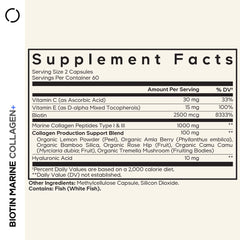 Codeage - Biotin Marine Collagen - 120 Vcaps - 120 Vegetable Caps