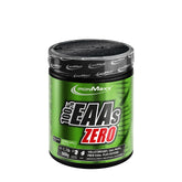 Ironmaxx 100% EAA Zero powder container, 500g, for muscle recovery, sugar-free, with essential amino acids, green apple flavor.
