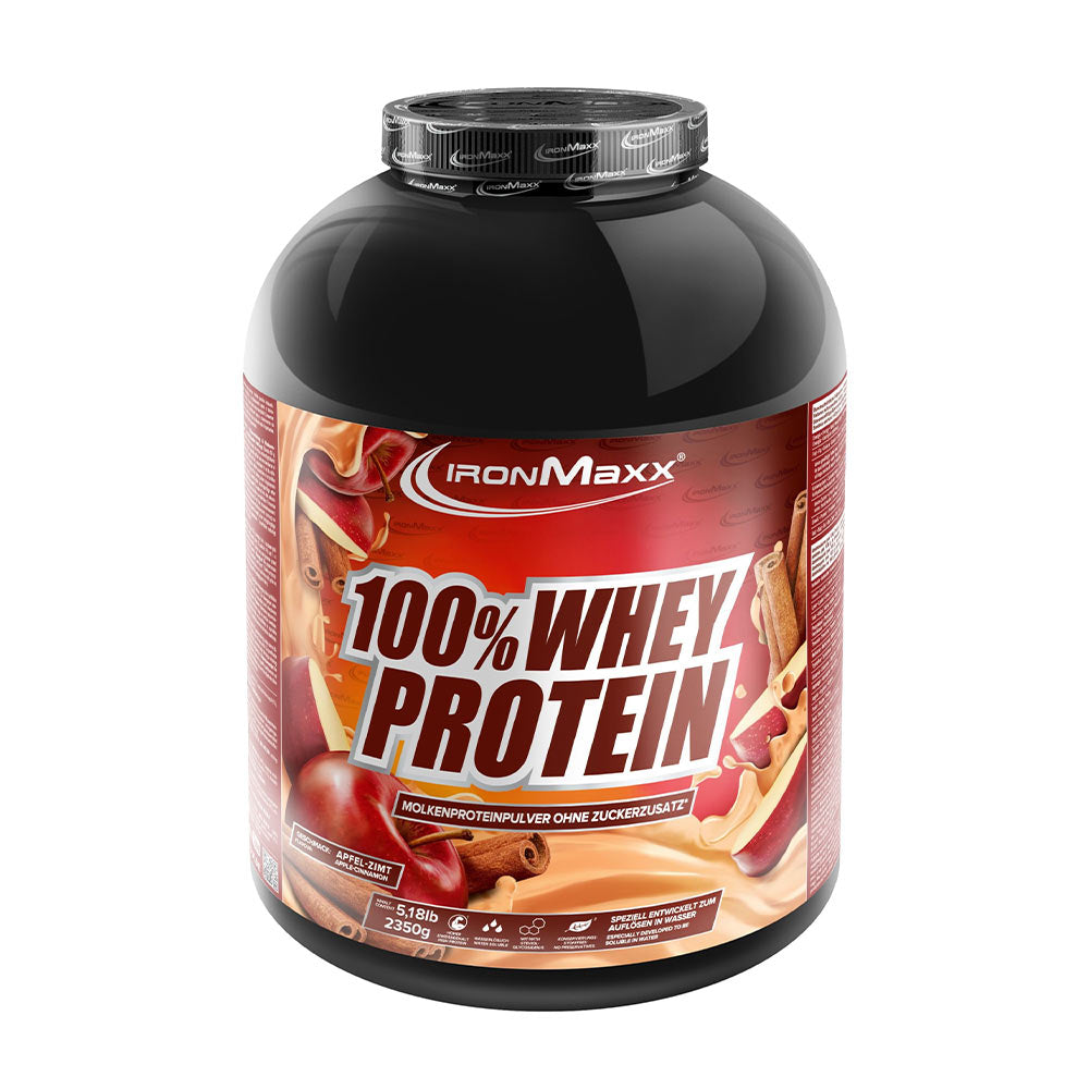 Ironmaxx 100% Whey Protein jar,high-quality protein powder,ideal for muscle growth and recovery.