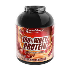 Ironmaxx 100% Whey Protein jar,high-quality protein powder,ideal for muscle growth and recovery.