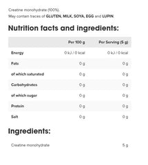 IronMaxx Creatine ingredienser etikett