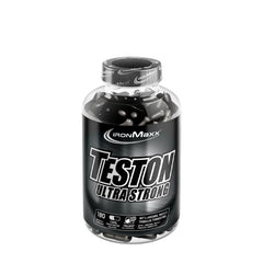 Ironmaxx Teston Ultra Strong supplement bottle with 180 capsules for energy and testosterone support.