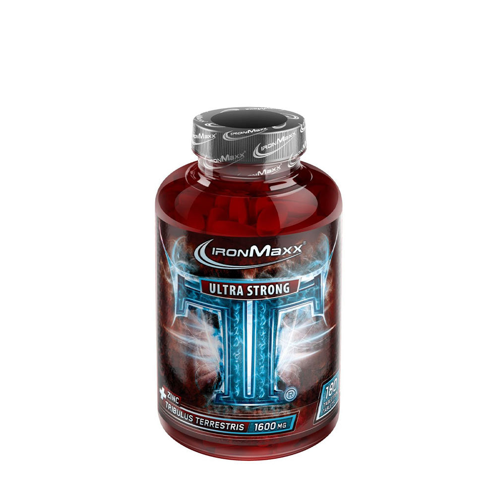 IronMaxx Ultra Strong Tribulus Terrestris supplement bottle with 1600 mg per tablet.