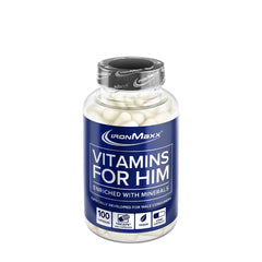 Ironmaxx Vitamins For Him, 100 capsules, essential vitamins and minerals for men, enriched formula for male health.