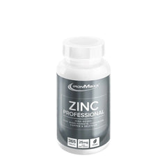 IronMaxx Zinc Professional supplement, 365 tablets, 25mg zinc, high-dose formula with copper and selenium.