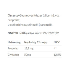 Propolis + Vitamin C Drops näringsfakta