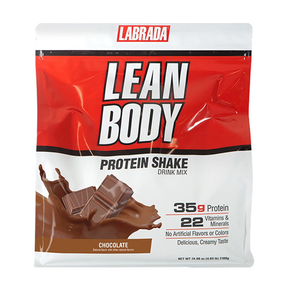 Labrada Lean Body Chocolate Protein Shake Mix, 35g Protein, 22 Vitamins and Minerals, no artificial flavors.
