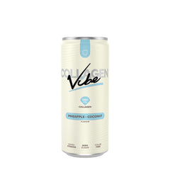Nanosupps Collagen Vibe drink can with pineapple-coconut flavor, zero sugar, and 1000mg collagen.