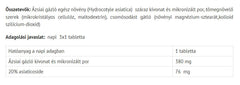 Centella (Gotu Kola) – 125 tabletter baksida näringsfakta