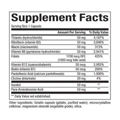 High Potency B Complex baksida med näringsfakta