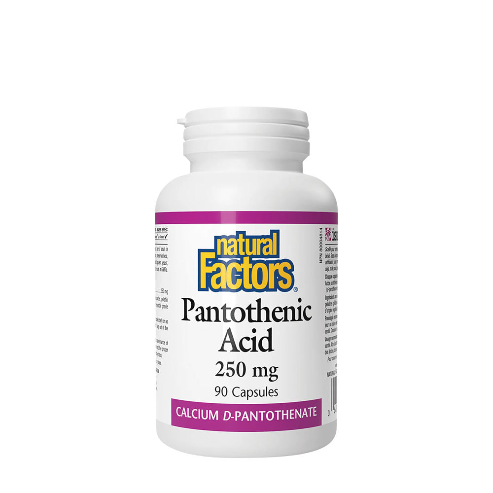 Natural Factors Pantothenic Acid baksida näringsfakta