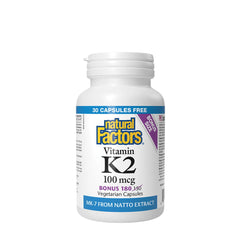 Natural Factors - Vitamin K2 - 180+150 Vcaps (Bonus Size)