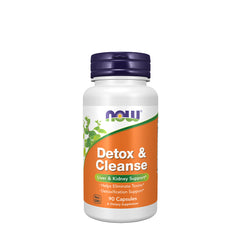 Now Foods Detox & Cleanse supplement bottle, promoting liver and kidney support, contains 90 capsules for detoxification.