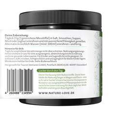 Nature Love Fiberpulver ingredienser etikett