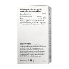 Hyaluronsyra – Vegansk & Zinkrik baksida