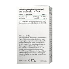 Vitamin B12 Metylkobalamin baksida