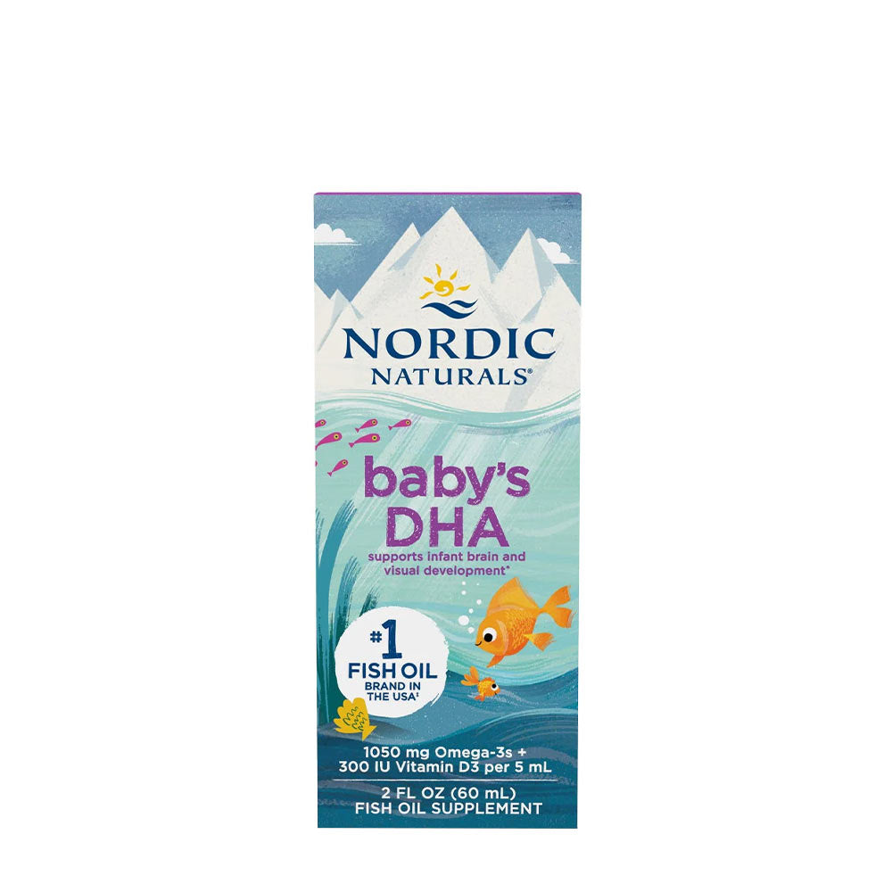 Nordic Naturals Baby's DHA fish oil supplement for infant brain and visual development, 1050 mg Omega-3 plus Vitamin D3.