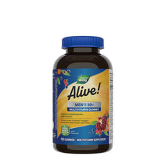 Nature's Way Alive! Men’s 50+ Gummy Multivitamin, supports heart health and immune function.